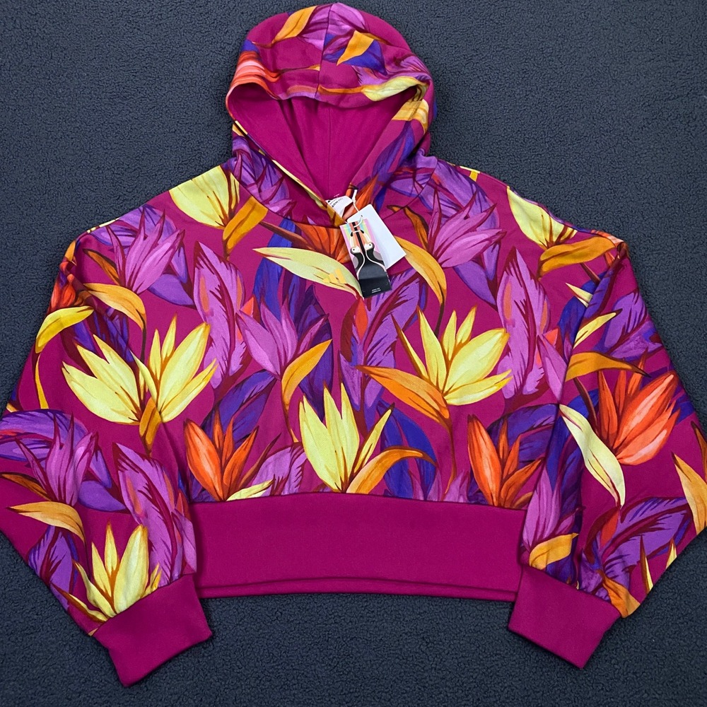 Farm Rio x Adidas Hoodie Womens 3X Floral Tropical Pullover Sweatshirt